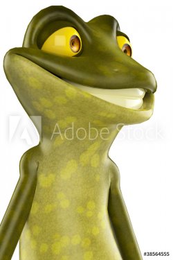 frog cartoon close up portrait