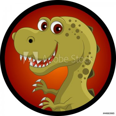 funny dinosaur head cartoon - 900949475
