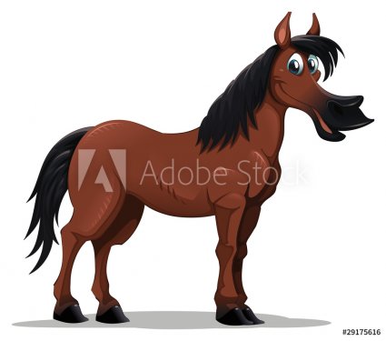 Funny horse. Vector isolated character.