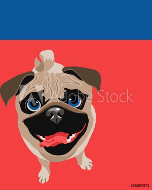 Funny illustration of a Pug dog - 901142745