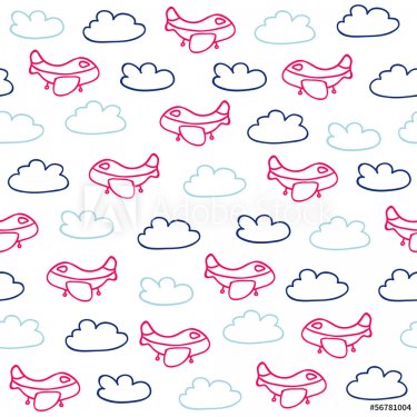 Funny pattern with planes and clouds - 901142447