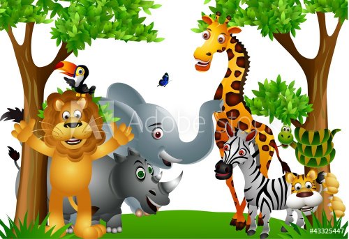 Funny wild African animal cartoon - 900949549