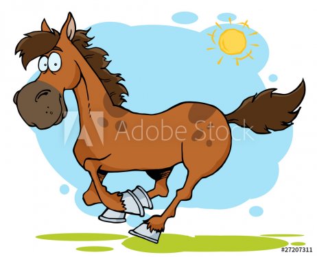 Galloping Cartoon Horse - 900454488
