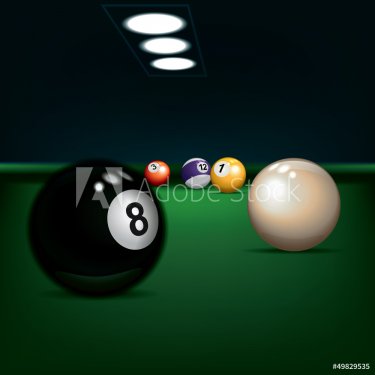 game illustration with billiard balls