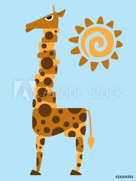 Giraffe and sun - 900488292