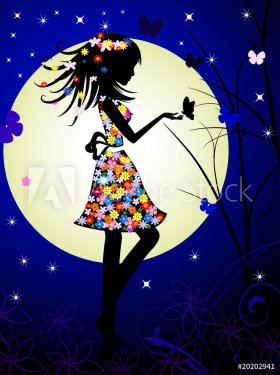 girl and the moon - 901138424