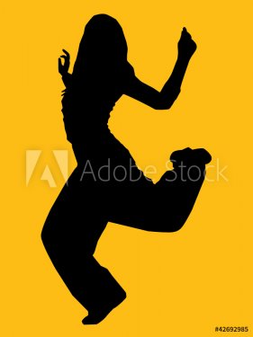 girl dancing silhouette - 900511414