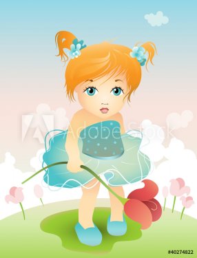 Girl with tulip - 900468906