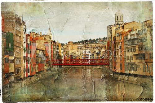Girona -ancient town of Catalonia (Spain)-artistic picture