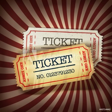 Golden and regular tickets concept illustration. Vector, EPS10