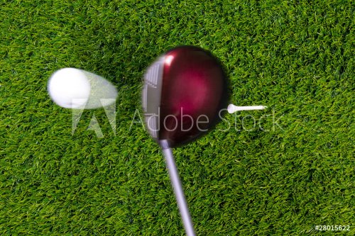 Golf tee shot with driver