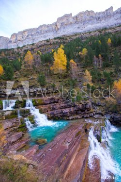 Gradas de Soaso in Arazas river Ordesa valley Pyrenees Huesca Sp