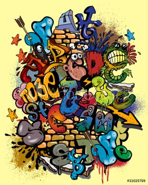 Graffiti elements vector - 900452575