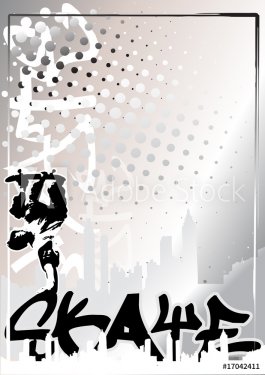 graffiti skateboard silver poster background 1 - 900906080