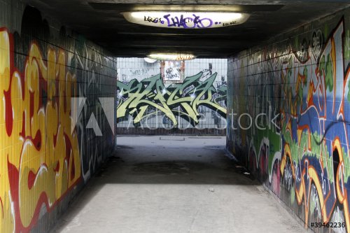 graffitied tunnel underpass