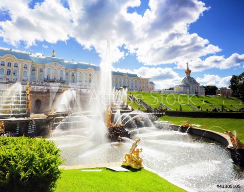 Grand cascade in Pertergof, Saint-Petersburg, Russia.