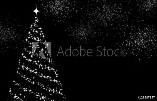Gray background with Christmas tree. - 901148161