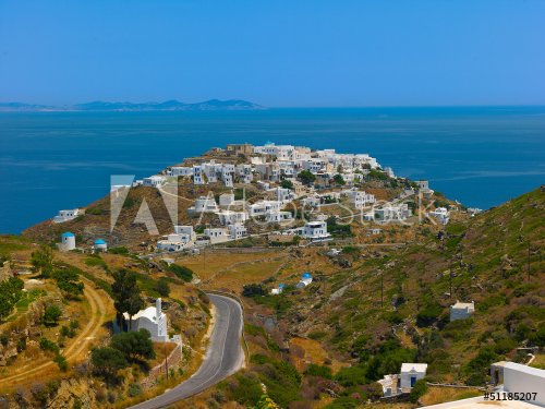 Greece Sifnos,Colorful sea view on the island panoramic