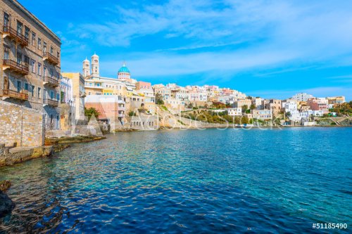 Greece Siros Syros Island, Main capitol wide view - 901138596