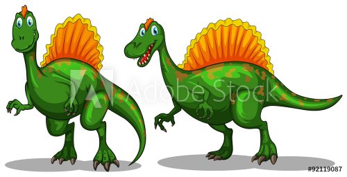 Green dinosaur with sharp claws - 901146953