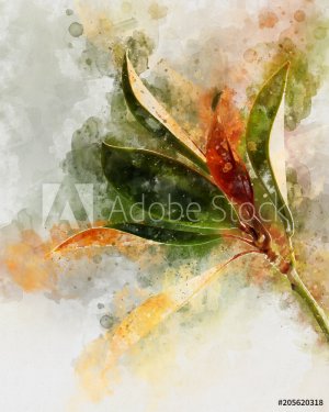 green leaf on abstract background