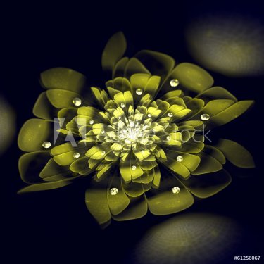 Green light fractal flower, digital artwork - 901142858