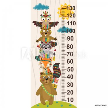 growth measure with tribal animal- vector illustration, eps - 901151664