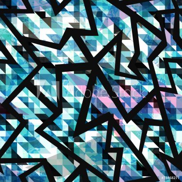 grunge mosaic geometric seamless pattern