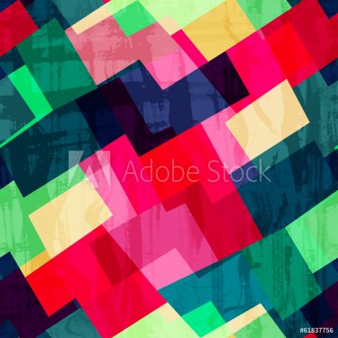 grunge mosaic seamless pattern with blob effect - 901144724