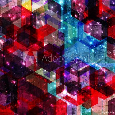 grunge style abstract geometric background - 901142356