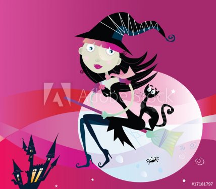Halloween sexy witch. Vector Illustration. - 900706158
