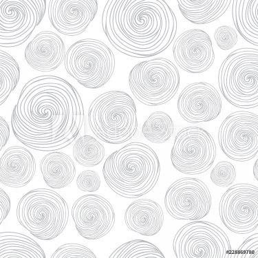 Hand- drawn abstract seamless background pattern. Waves, curls, swirls theme.... - 901152275