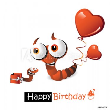 Happy Birthday funny worms - 900882247