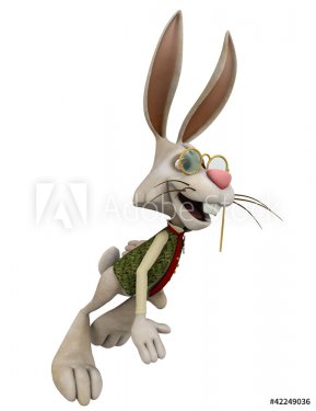happy bunny running - 900454492