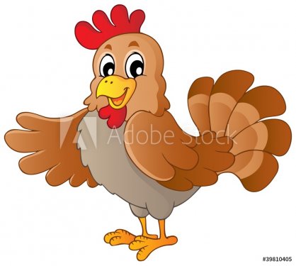 Happy cartoon hen - 900454225