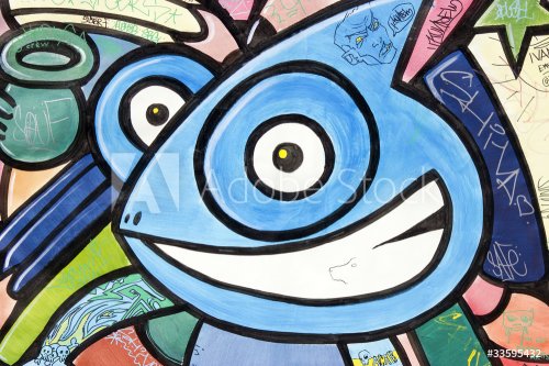 Happy creature graffiti