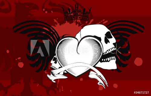 heraldic heart black background6 - 900499009