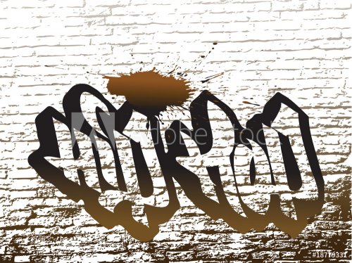 Hip-hop graffiti text on the wall