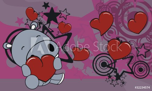 hippo baby cartoon valentine background - 900532384