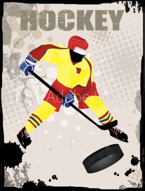 Hockey grunge poster