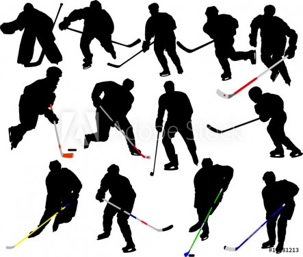Hockey Players Vector Silhouettes