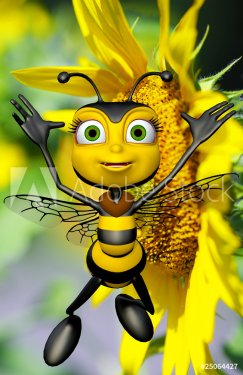 honey bee and the big yellow sun flower - 900485246