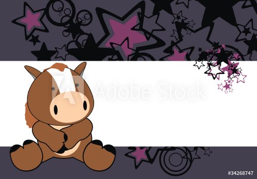 horse baby cartoon sit background - 900499034