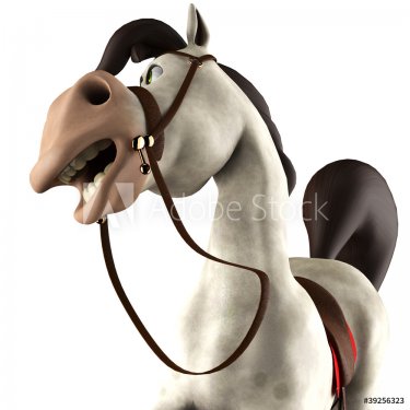 horse cartoon close up now