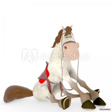horse cartoon sit and sad - 900454511