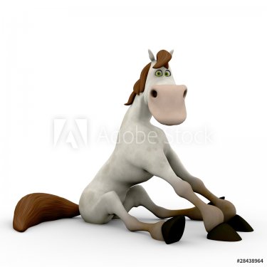 horse cartoon sitting