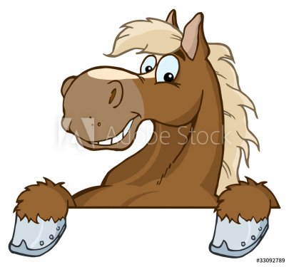 Horse Mascot Cartoon Head - 900454203