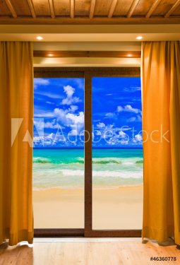 Hotel room and beach landscape - 901145568