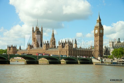 House of Parliament with Big Ban tower in London, UK - 900451857