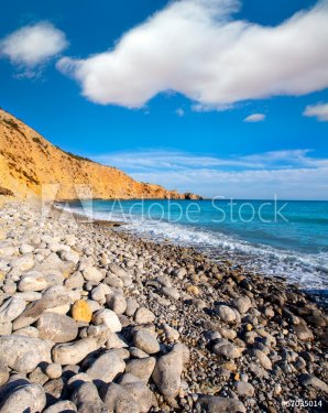 Ibiza Cala Jondal Beach with rolling stones in san Jose - 901141397